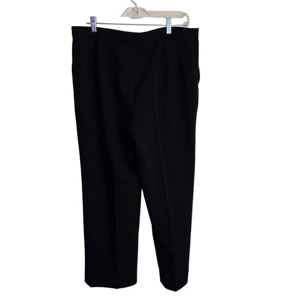 Armani Collezioni Black Wide Leg Textured Wool Crepe Dress Pants Size 16 - Picture 2 of 5